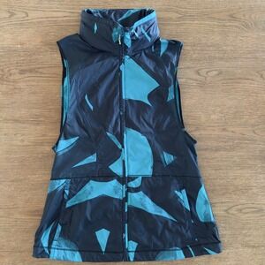 Lululemon Pack-It Down Vest, Back‎ Spin Stroke Blue Black, Women's Size 4 NWOT